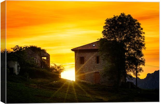 Sunrise In Asturias Canvas Print by Chris Lord