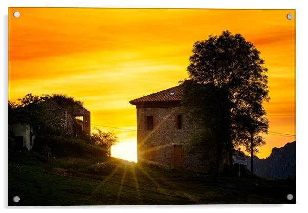 Sunrise In Asturias Acrylic by Chris Lord