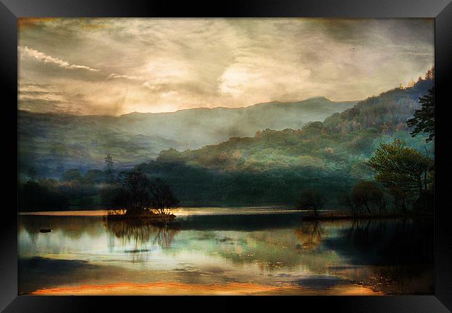 Daybreak in the Lakes Framed Print by Irene Burdell