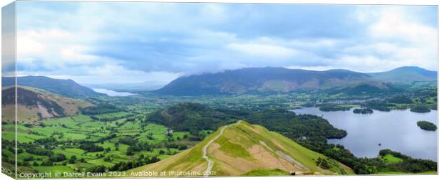Catbells Pano Canvas Print by Darrell Evans