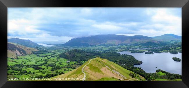 Catbells Pano Framed Print by Darrell Evans