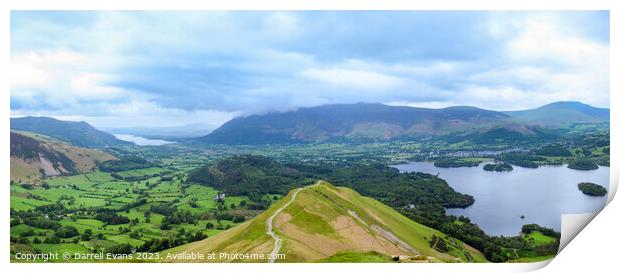 Catbells Pano Print by Darrell Evans