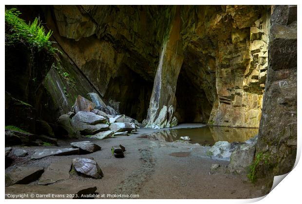 Inside Cathedral Cave Print by Darrell Evans