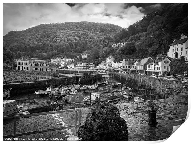 Lynmouth Harbour Print by Chris Rose