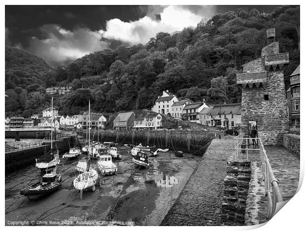 Lynmouth Harbour Print by Chris Rose