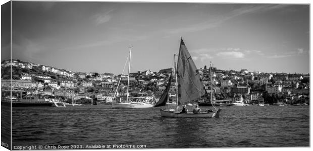 Fowey harbour sailing Canvas Print by Chris Rose