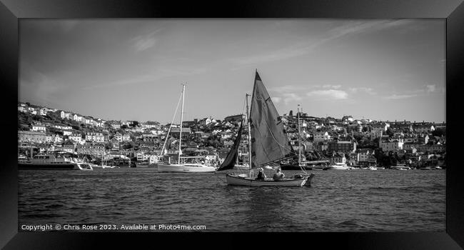 Fowey harbour sailing Framed Print by Chris Rose