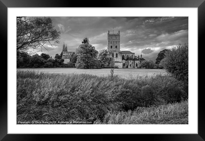 Tewkesbury Abbey Framed Mounted Print by Chris Rose