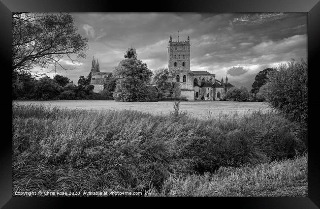 Tewkesbury Abbey Framed Print by Chris Rose