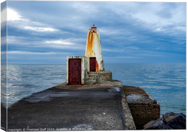 Barmouth lighthouse Portstewart Canvas Print by Thomson Duff