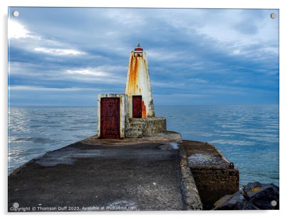 Barmouth lighthouse Portstewart Acrylic by Thomson Duff