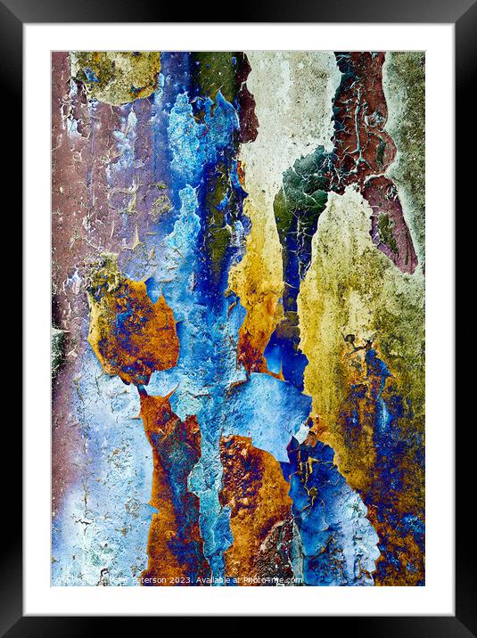 Abstract of Corrugated Iron Framed Mounted Print by Peter Paterson