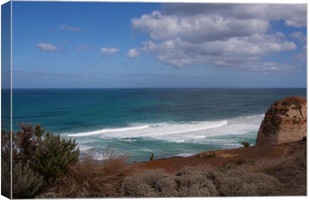 The Southern Ocean from the Great Ocean Road Canvas Print by Sally Wallis