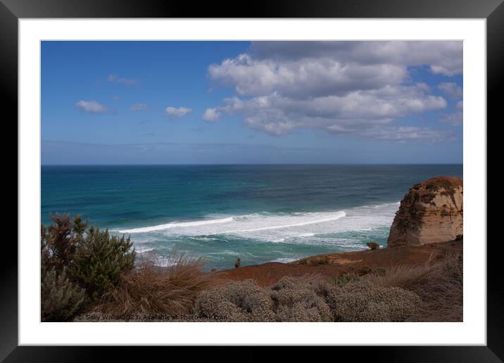 The Southern Ocean from the Great Ocean Road Framed Mounted Print by Sally Wallis
