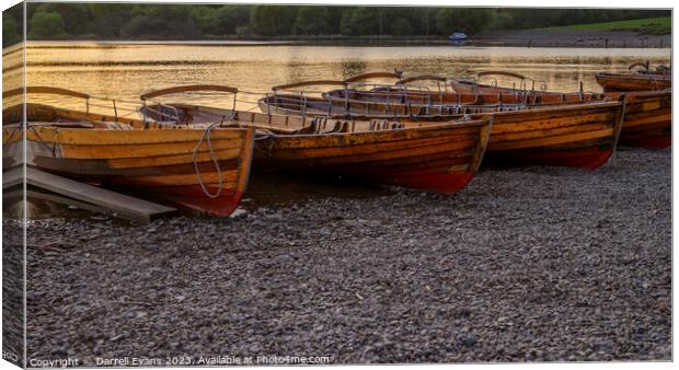 Rowing boats on Derwent Canvas Print by Darrell Evans