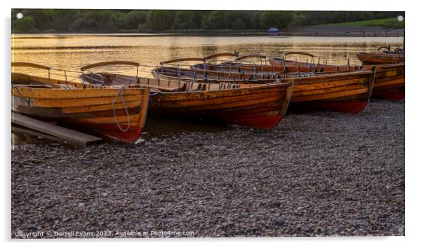 Rowing boats on Derwent Acrylic by Darrell Evans