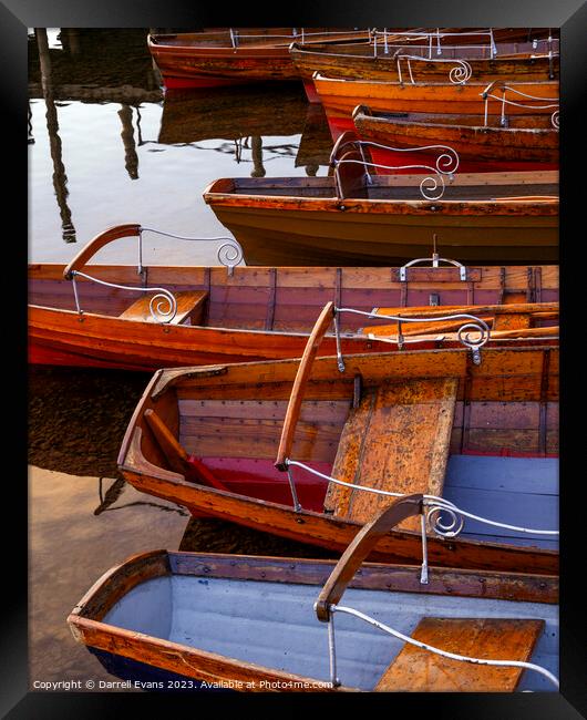 Derwentwater Boats Framed Print by Darrell Evans