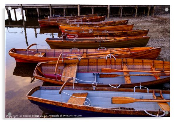 Boats in a row Acrylic by Darrell Evans