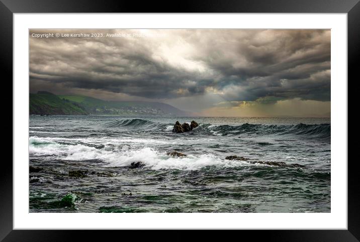 Eternal Battle: Waves Conquer Rock Framed Mounted Print by Lee Kershaw