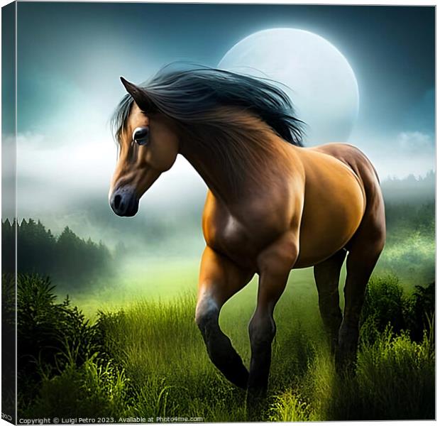 A horse standing in a field. Canvas Print by Luigi Petro