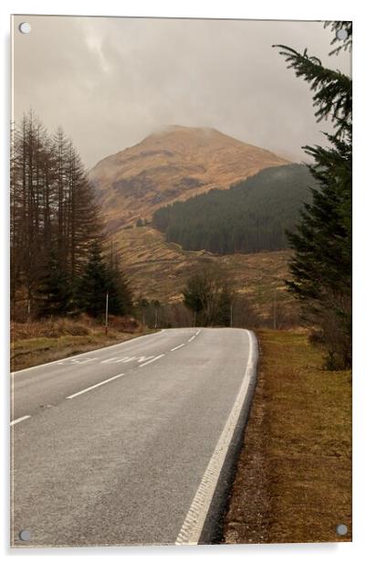 Scottish Highland Road Acrylic by Rob Cole