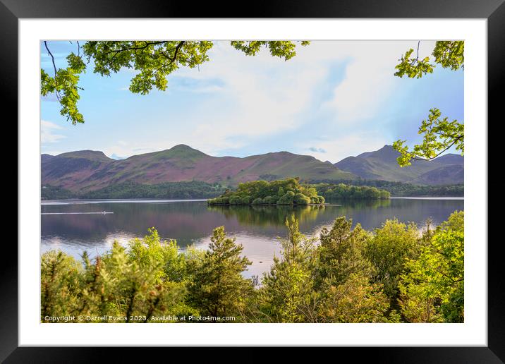 Derwntwater and Catbells Framed Mounted Print by Darrell Evans