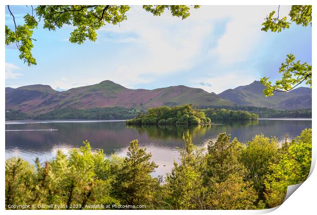 Derwntwater and Catbells Print by Darrell Evans