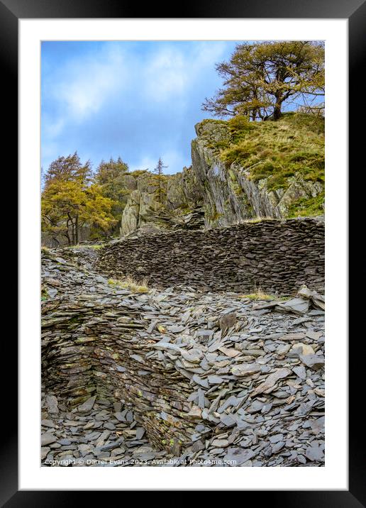 Quarry of Castle Crag Framed Mounted Print by Darrell Evans