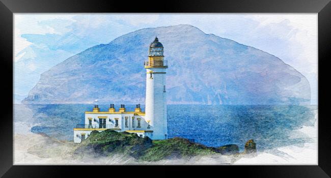 Turnberry lighthouse and Ailsa Craig seascape Framed Print by Allan Durward Photography
