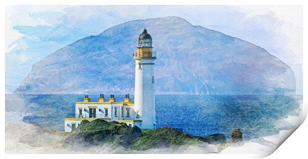 Turnberry lighthouse and Ailsa Craig seascape Print by Allan Durward Photography