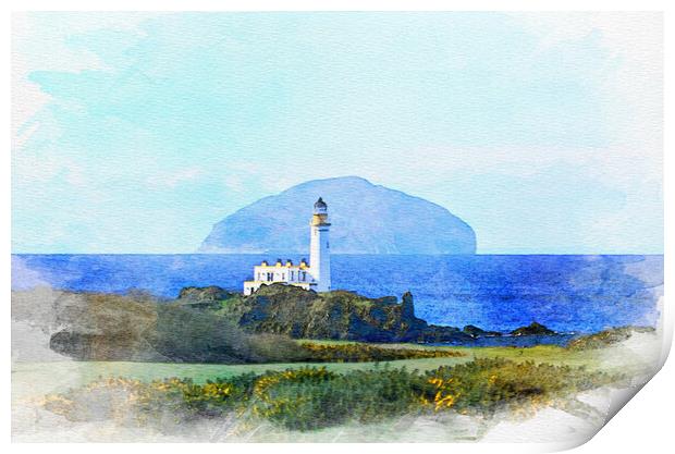 Turnberry lighthouse seascape Print by Allan Durward Photography