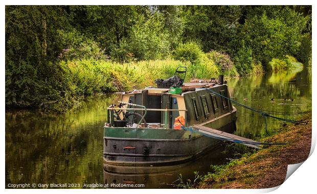 Canal Boat on the Kennet and Avon Canal Print by Gary Blackall