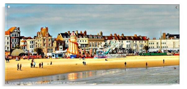 Weymouth beach  Acrylic by Les Schofield