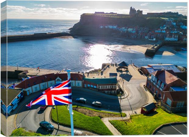 Breathtaking Whitby Seaside Aerial Shot Canvas Print by Tim Hill