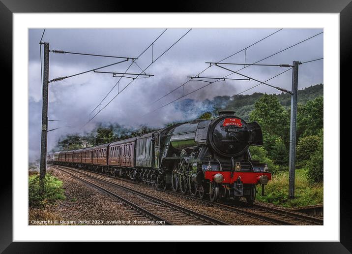 Flying Scotsman in the Yorkshire Countryside Framed Mounted Print by Richard Perks