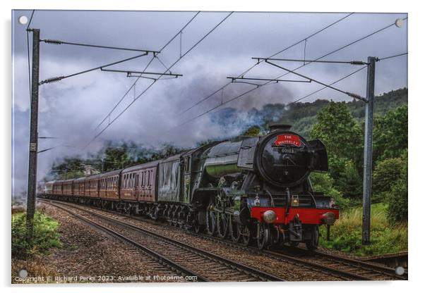 Flying Scotsman in the Yorkshire Countryside Acrylic by Richard Perks