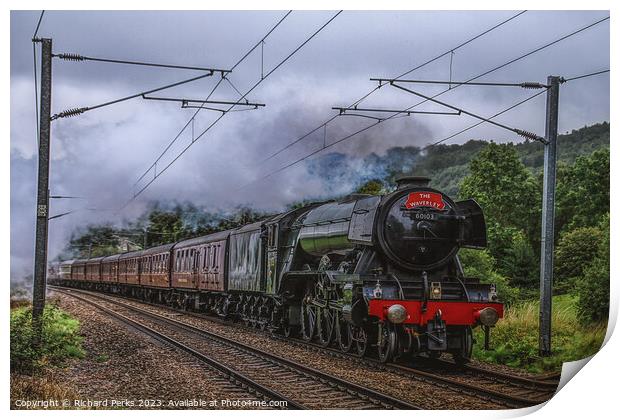 Flying Scotsman in the Yorkshire Countryside Print by Richard Perks