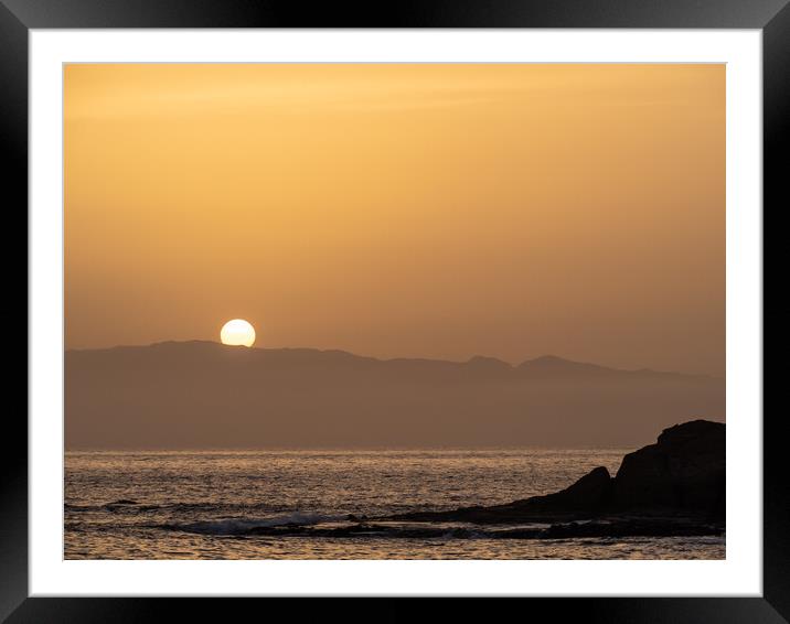 Sun setting behind La Gomera Framed Mounted Print by Tony Twyman