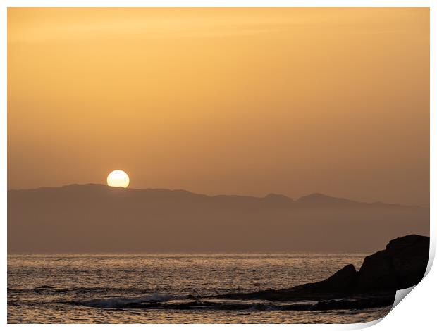 Sun setting behind La Gomera Print by Tony Twyman