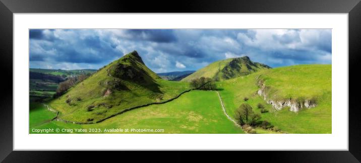 Parkhouse and Chrome Hill Peak District Panoramic. Framed Mounted Print by Craig Yates