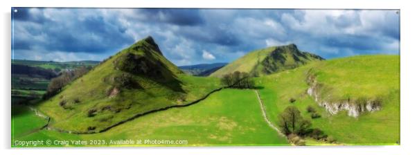 Parkhouse and Chrome Hill Peak District Panoramic. Acrylic by Craig Yates