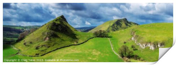 Parkhouse and Chrome Hill Peak District Panoramic. Print by Craig Yates