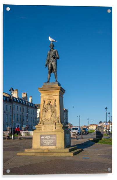 James Cook Monument Whitby Acrylic by Steve Smith