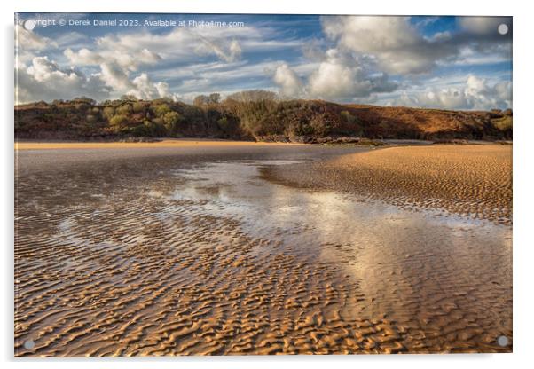 Serene Lligwy Beach Acrylic by Derek Daniel