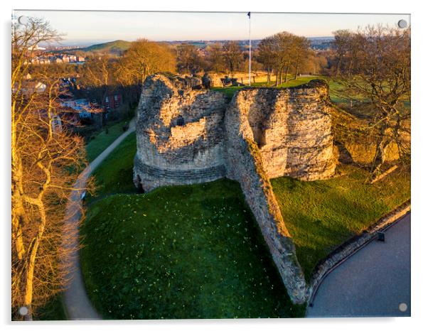 Unique View of Pontefract Castle Acrylic by Tim Hill