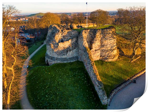 Unique View of Pontefract Castle Print by Tim Hill
