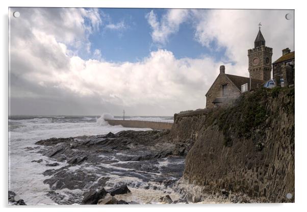 storm Porthleven Acrylic by kathy white