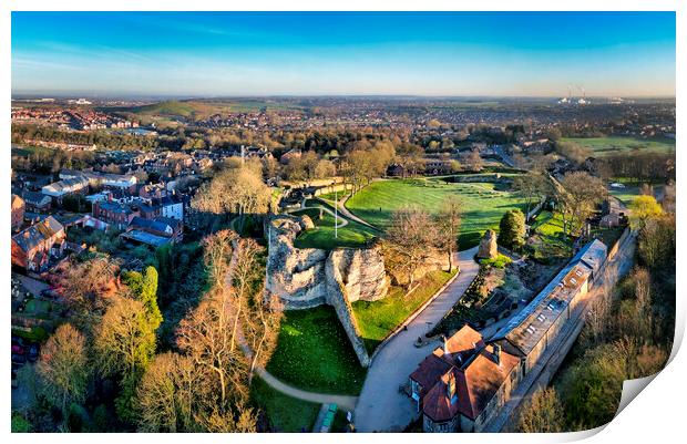 Pontefract Castle and Surrounding Areas Print by Tim Hill