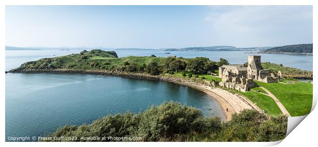 Inchcolm Abbey Panorama, Firth of Forth, Scotland Print by Fraser Duff
