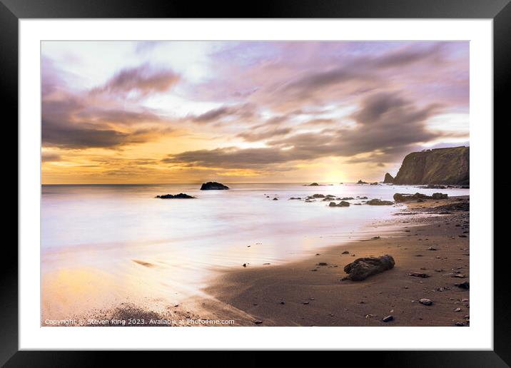 Serene Sunrise at Milldown Bay Framed Mounted Print by Steven King